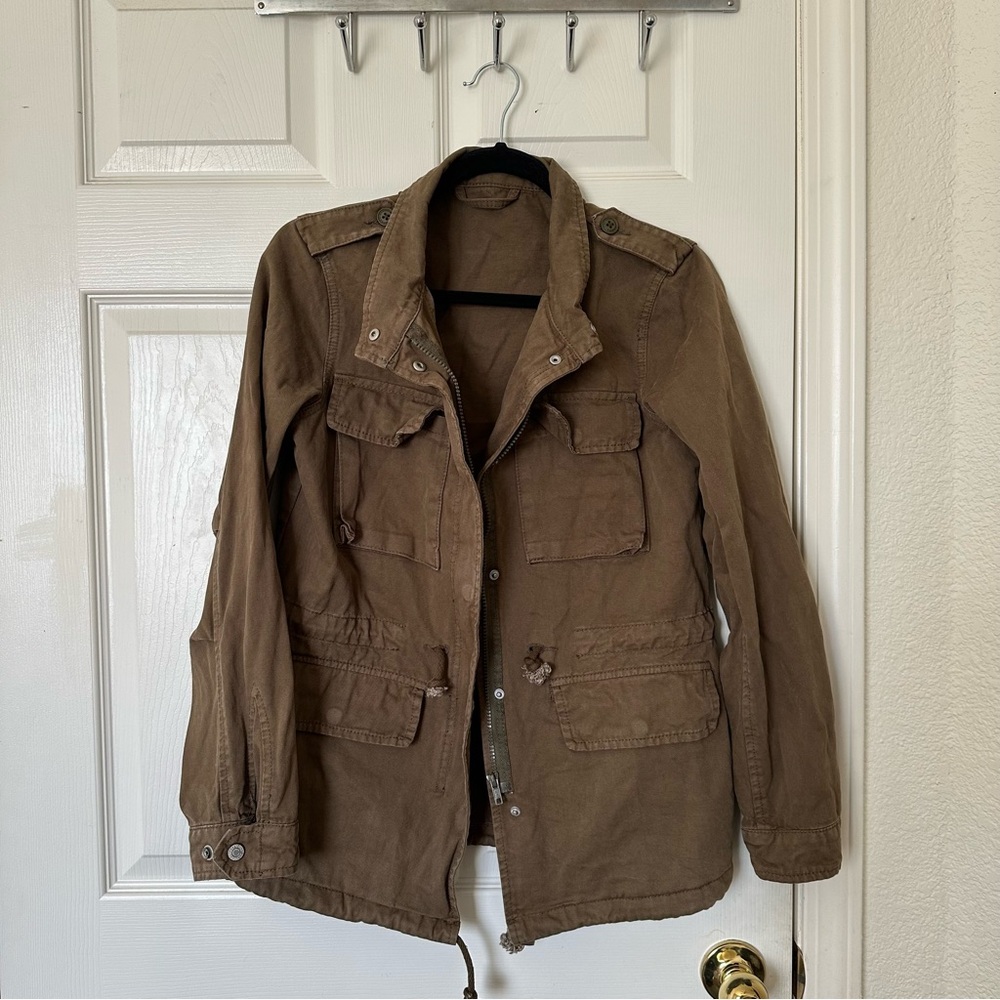 John Galt/Brandy Melville Brown Utility Jacket with Six Pockets